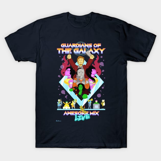 Awesome Mix LIVE! T-Shirt by Bindmanart